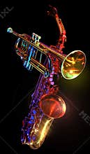 Gelled trumpet & saxaphone