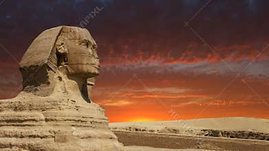 Sphinx, Giza, Cairo Egypt Travel, Sunrise, Sunset
