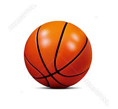 Vector Basketball ball isolated on a white background. Realistic 3d ball
