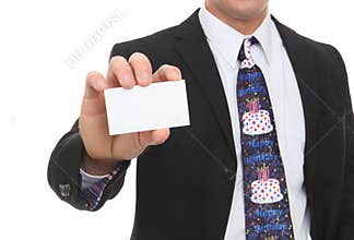 Business Man with Happy Birthday Tie
