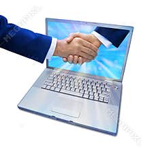 Computer Marketing Business Handshake