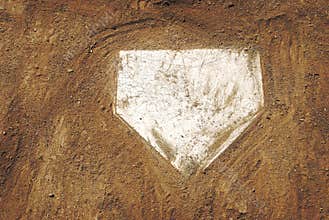Home plate on baseball field