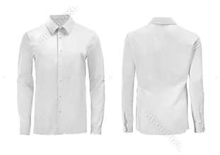 White color formal shirt with button down collar isolated on white