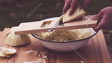 How to make traditional sauerkraut using a wooden cabbage shredder how to make sauerkraut using a wooden cabbage shredder