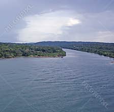 The river runs into Pacific ocean