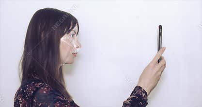Concept of facial recognition.
