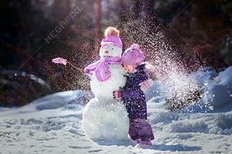 Little girl winter fun