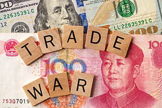 Trade war between USA and China concept/ Tariff law