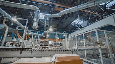 Robot in action time lapse 4K. Industrial robot. Automated manufacturing process