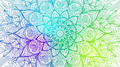 Abstract ornamental digital hand drawn mandala footage. Floral vintage tattoo decorative elements oriental islam pattern.