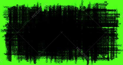 Hand-drawn scribbles transition, doodles and sketch effects with black color pencil on chroma key green screen background