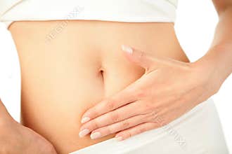 Close-up of woman's stomach