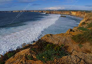 Wonderful coastline at Sagres, Portugal