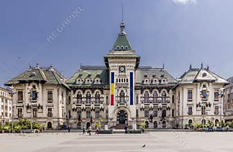 The facade of the Administrative Palace of Craiova &#x28;today Dolj Prefecture and County Council&#x29;, Romania