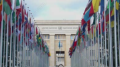 Main office of United Nations Organization in Geneva, international cooperation