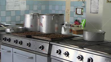 Kitchen in the school cafeteria.