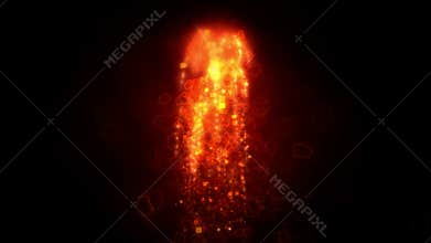4k Volcanic erupt flame fireworks burn volcanoes magma explosion particles fire.
