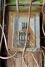 Rusty electrical panel