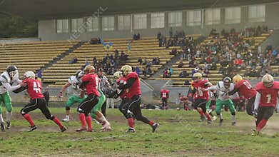 Active player saves ball from crossing team's goal line, American football match