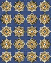 Gold on blue seamless antique