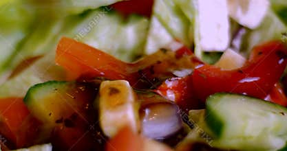 Salat dressing front view closeup