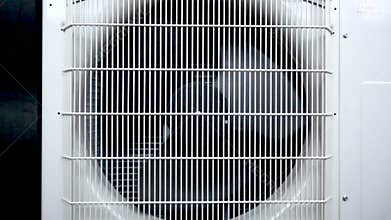 Large outdoor air conditioning units. Large fan air compressor