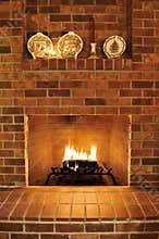 Brick Fireplace