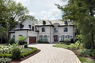 Luxury home with circular driveway