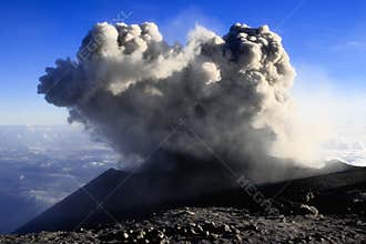At the top of the Semeru volcano