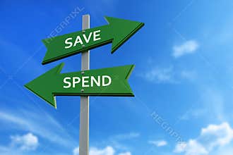 Save and spend arrows opposite directions