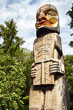 Haida totem pole at Alberta Legislature Bulding Edmonton