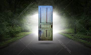 Surreal Door, Road, Highway, Spiritual Rebirth