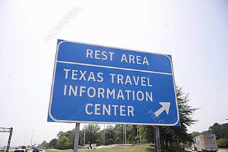 Texas Travel Information Center Highway Exit Sign