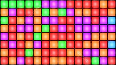 Colorful Disco nightclub dance floor wall glowing light grid background vj loop