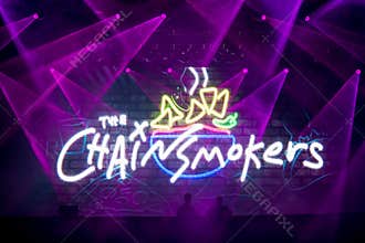 American DJ and production duo The Chainsmokers performing on stage in Europe at music FEstival, 2017