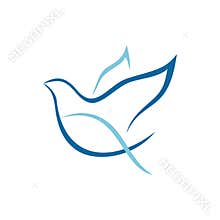 Church logo. Dove and fish - symbols of the Holy Spirit and Christ