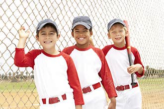 Young Boys In Baseball Team