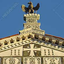 Detail of beautiful romanesque facade