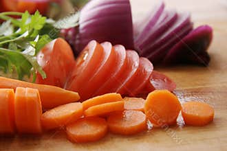 Cut vegetables.