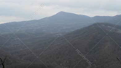 Autumn landscape with the Russian caucasus mountains