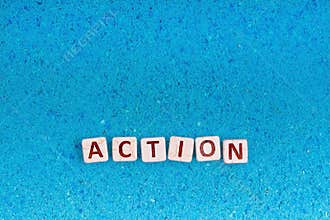 Action word on stone