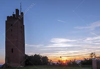 Wonderful sunset from the Rocca di Federico II of San Miniato, Pisa, Tuscany, Italy