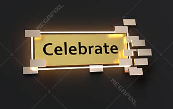 Celebrate modern golden sign