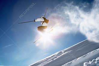 Skier jump winter