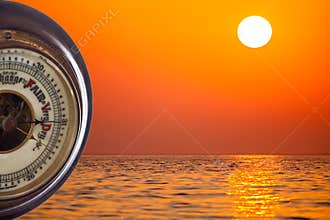 Heat wave. Barometer forecasting very dry weather against tropic