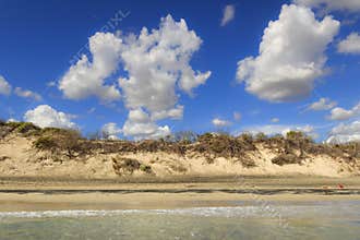 The most beautiful sandy beaches of Apulia. Salento coast: Frassanito Beach ITALY.