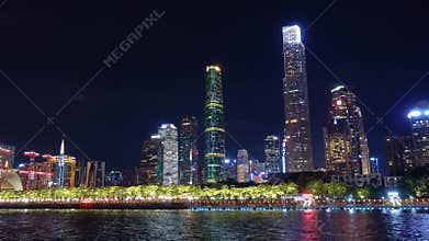 Pearl River new city CBD night view Guangzhou China