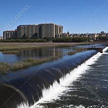 Buildings and the dam