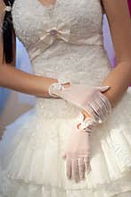Gloves and wedding dress