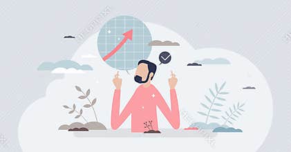 Expectations as high hope and belief for future progress tiny person concept